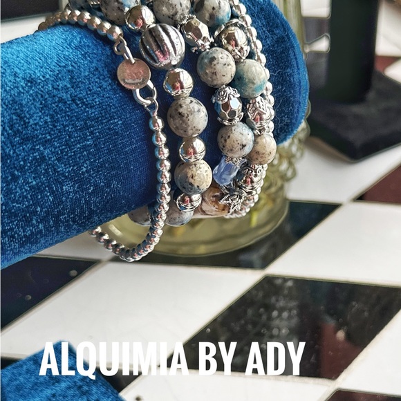 silver beaded ball bracelet 925 sterling stamped/manifesting  protection - Picture 2 of 5